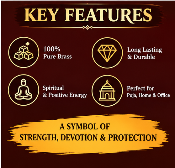 Brass Lord Hanuman idol – key features