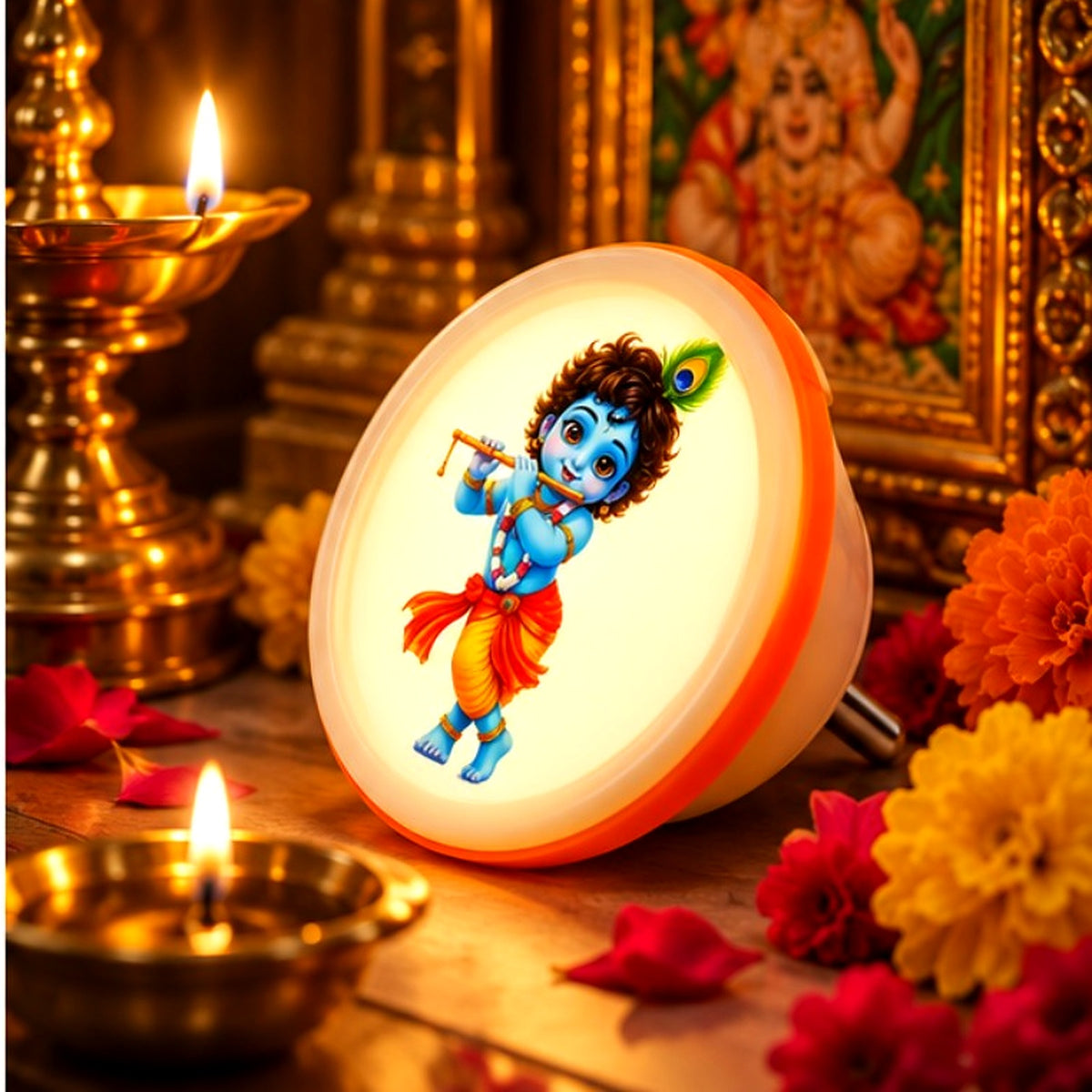 Baby Krishna night light – cropped devotional décor image