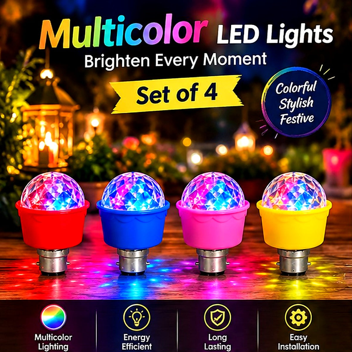 Multicolor LED lights set of four — main product image