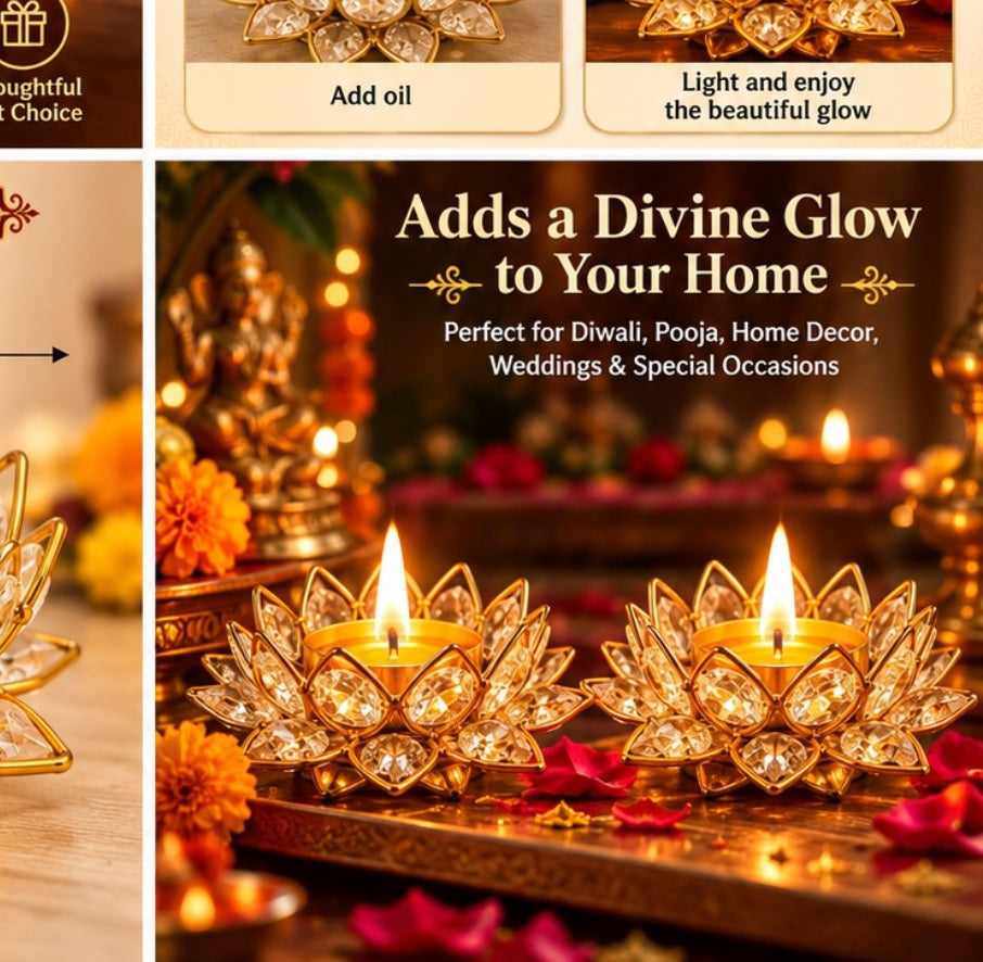 Premium Diya Set of 2 – festive home decor