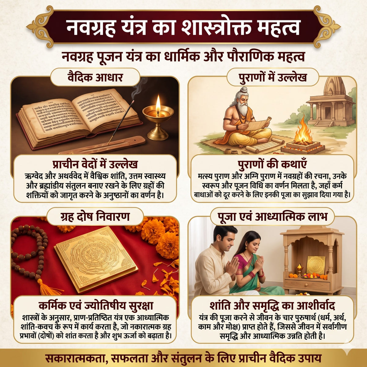 Hindi information graphic about the traditional significance of Navgraha worship