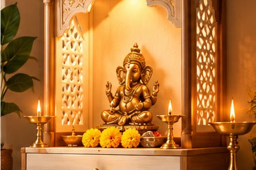 Illustrative home and temple decor collection artwork