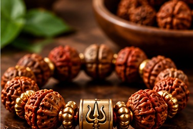 Illustrative Rudraksha accessories collection artwork