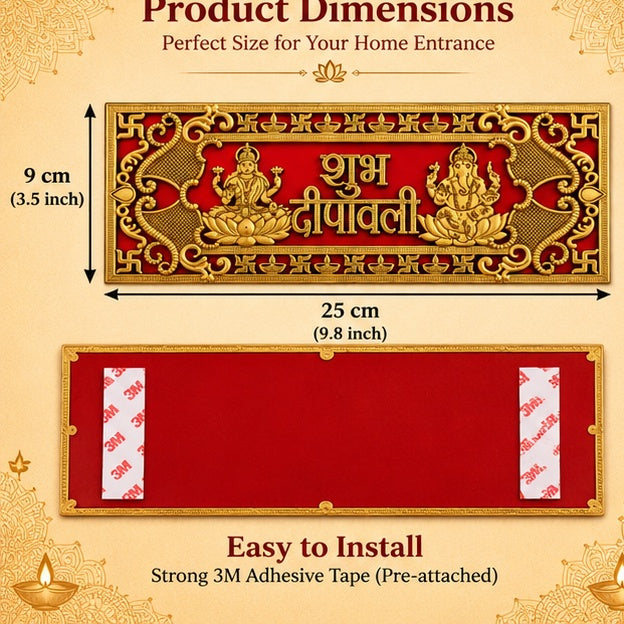 Plaque dimensions and adhesive installation details