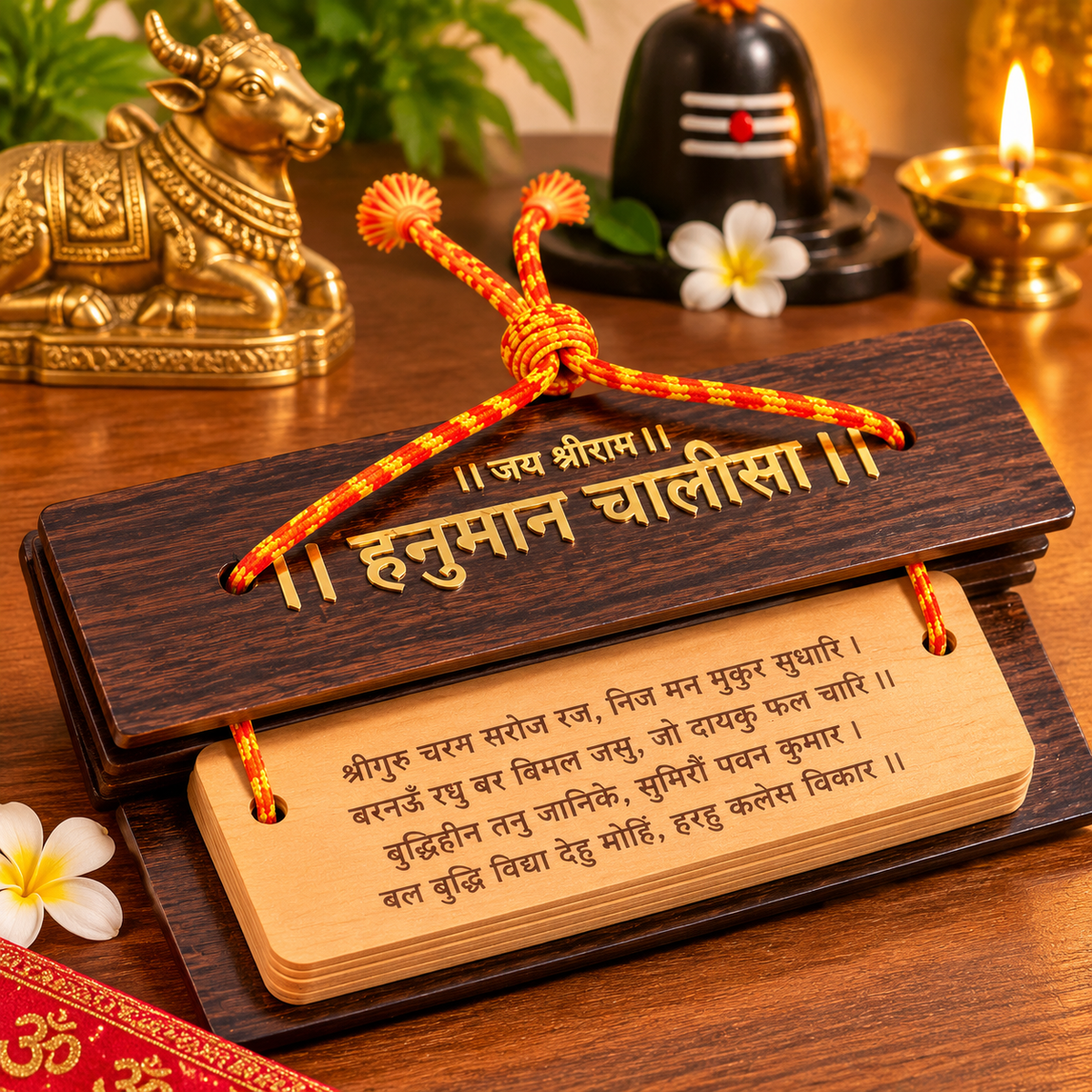Shri Hanuman Chalisa Wooden-Look Booklet | श्री हनुमान चालीसा काष्ठ-पुस्तिका