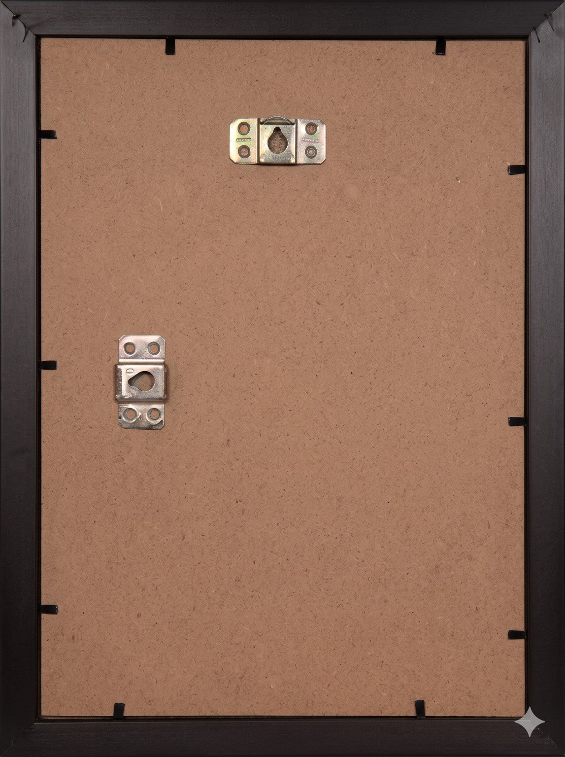 Reference image showing backing and wall-hanging fittings on the rear of a picture frame
