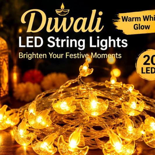 20 LED warm-white Diwali string lights — main product image