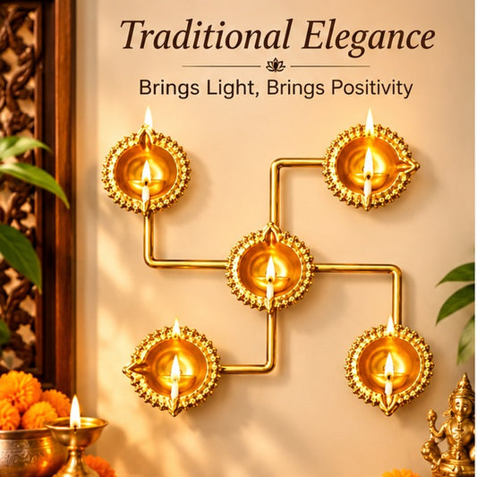 Five-diya wall decor product view