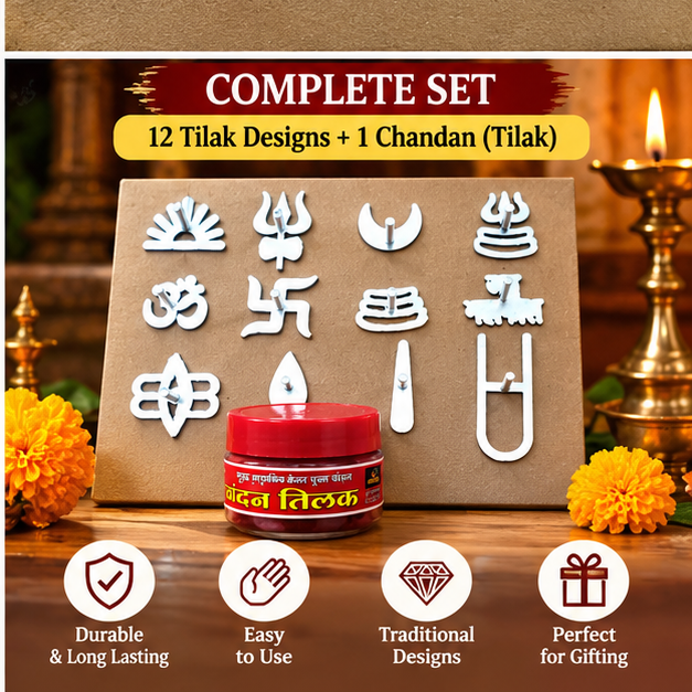 Complete Hindu tilak set with chandan