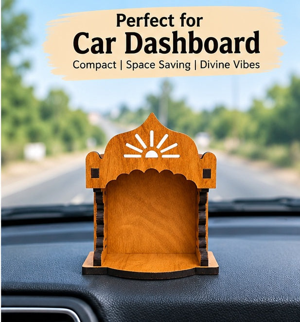 Mini MDF Temple installed on a car dashboard