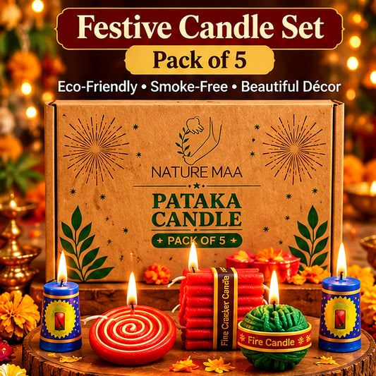 Nature Maa Pataka Candle Set pack of five main product image