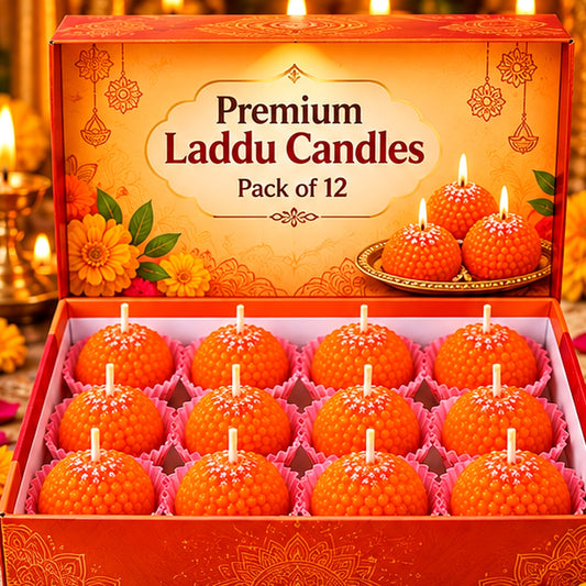 Premium Ladoo Candles pack of 12, unbranded product display