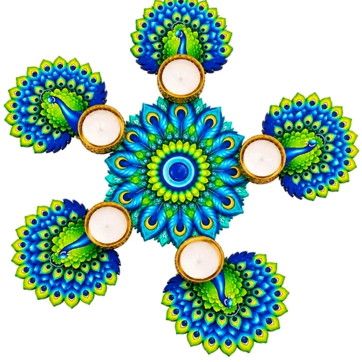 Premium peacock diya set of 2 — main product view