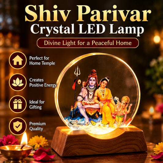 Shiv Parivar Crystal LED Lamp warm devotional glow